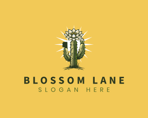 Saguaro Cactus Blossom logo design