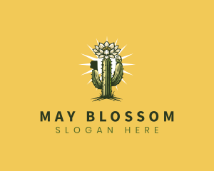 Saguaro Cactus Blossom logo design