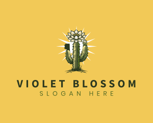 Saguaro Cactus Blossom logo design