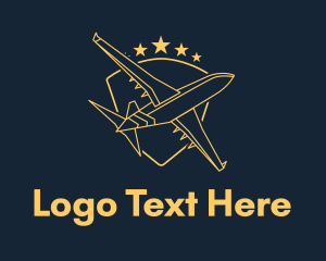 Aeroplane - Golden Shield Plane logo design