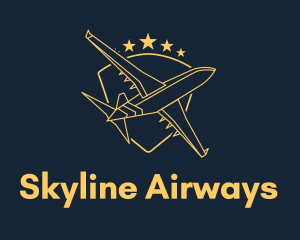 Airway - Golden Shield Plane logo design