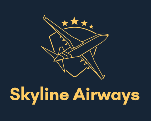 Golden Shield Plane logo design