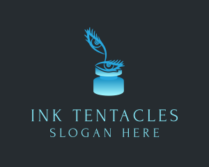 Eye Quill Ink Pot logo design