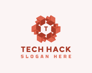 Digital Tech Geometric logo design