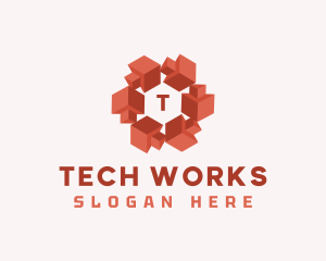 Digital Tech Geometric logo design