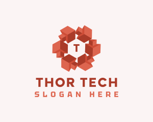 Digital Tech Geometric logo design