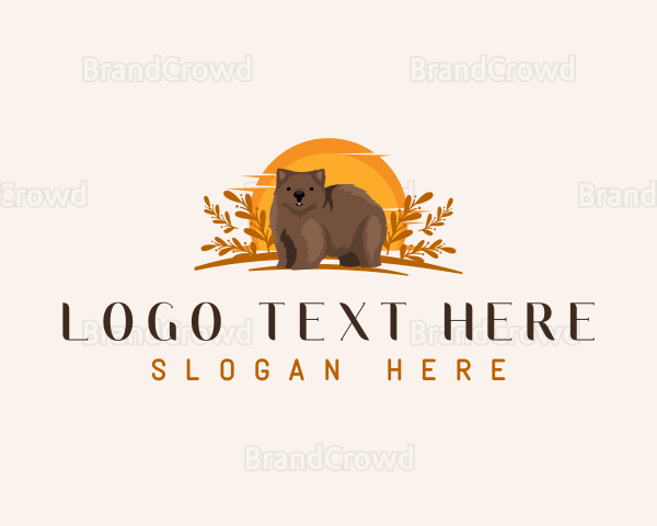 Wombat Animal Zoo Logo