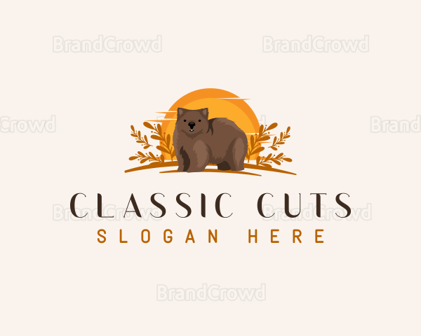 Wombat Animal Zoo Logo