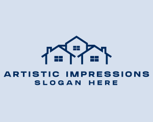 Blue House Real Estate logo design