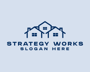 Blue House Real Estate logo design