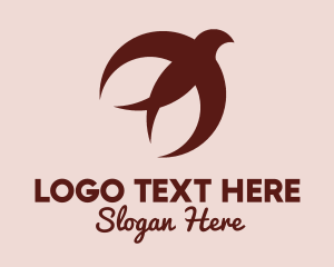 Simplistic - Brown Swallow Bird logo design