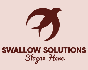 Swallow - Brown Swallow Bird logo design