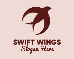 Swallow - Brown Swallow Bird logo design