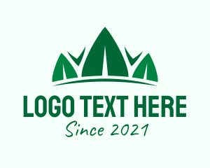 Ecosystem - Green Leaf Crown logo design