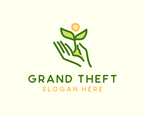 Nature Planting Hand logo design