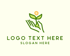 Hand - Nature Planting Hand logo design