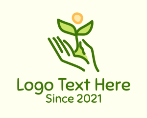 Plant - Abstract Planting Hand logo design
