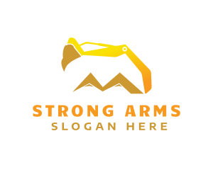 Mountain Excavator Arm logo design