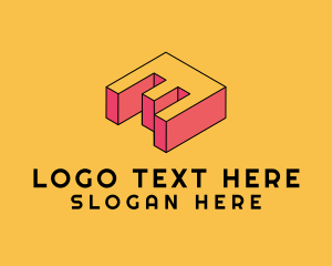 Multicolor - 3D Pixel Letter M logo design