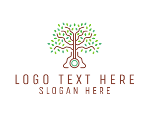 Symmetrical - Tree Leaves Ecology logo design