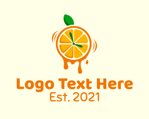 Beverage - Orange Juice Clock logo design