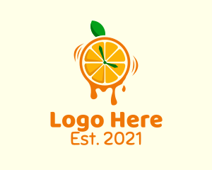 Orchard - Orange Juice Clock logo design