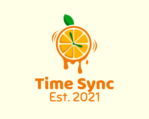 Orange Juice Clock  logo design