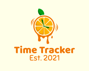 Orange Juice Clock  logo design