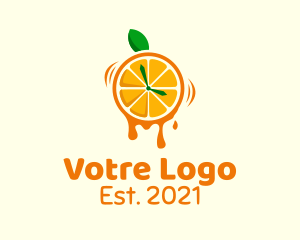 Orange - Orange Juice Clock logo design