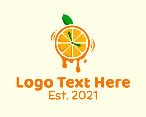 Refreshment - Orange Juice Clock logo design