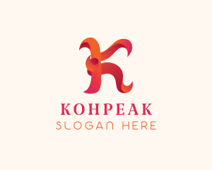 Modern Gradient Letter K logo design