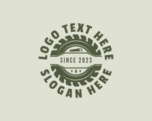 Pine Tree - Carpentry Circular Saw logo design