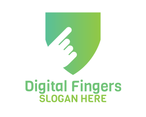 Fingers - Gradient Touch Shield logo design