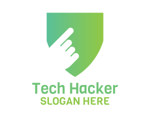 Hacking - Gradient Touch Shield logo design