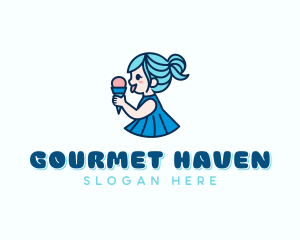 Ice Cream Girl logo design