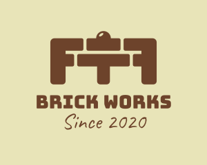 Brick Gym Barbell logo design