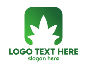 Negative Space - Green Marijuana App logo design