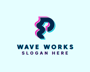 Wavy - Wavy Glitch Letter P logo design