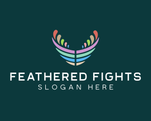 Pastel Colorful Wings  logo design