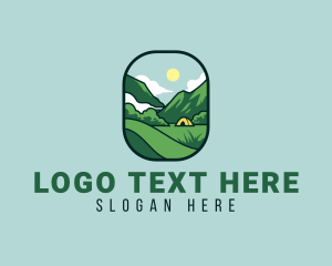 Land - Mountain Tent Camping logo design