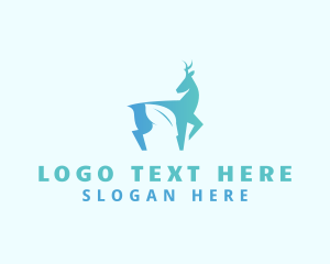 Vegan - Deer Leaf Wildlife logo design