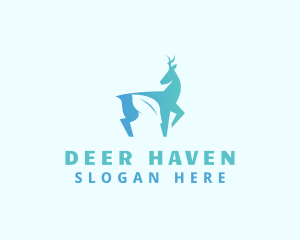 Deer Leaf Wildlife logo design