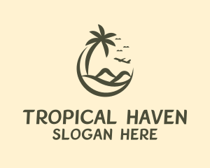 Island Beach Tree logo design