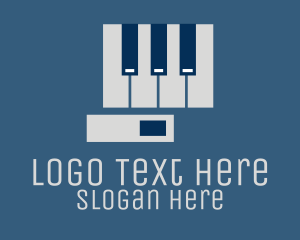 Recording Studio - Entertainment Piano Hand logo design