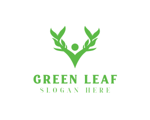 Leaf Nature Human logo design