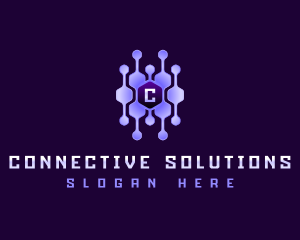 Tech Connection Hexagon logo design