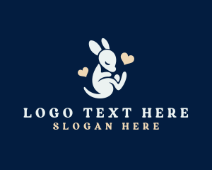 Heart - Kangaroo Joey Animal logo design