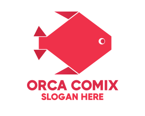 Origami Red Fish Logo