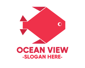 Origami Red Fish logo design