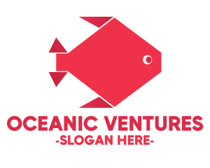 Origami Red Fish logo design